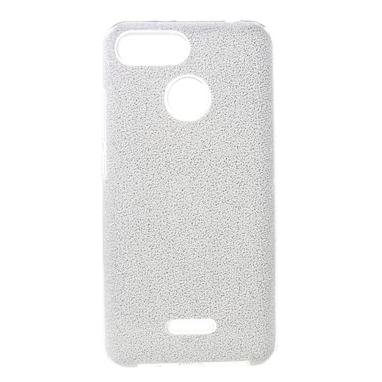 3-in-1 Glittery Powder Paper TPU + PC Hybrid Shell for Xiaomi Redmi 6 (Dual Camera: 12MP+5MP) - Silver-1