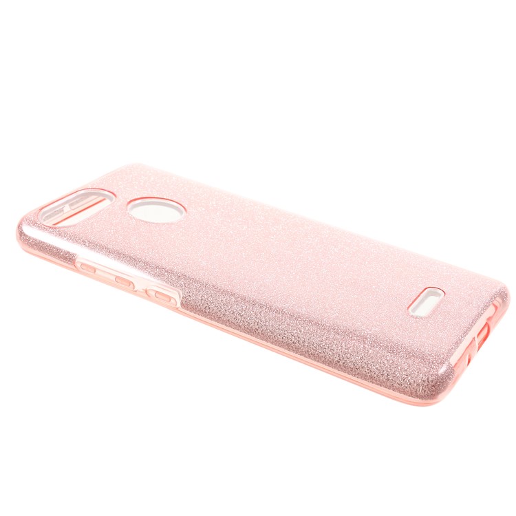 3-in-1 Glittery Powder Paper TPU + PC Combo Phone Case for Xiaomi Redmi 6 (Dual Camera: 12MP+5MP) - Pink-2