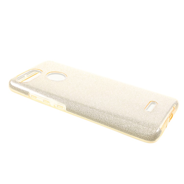 3-in-1 Glittery Powder Paper TPU + PC Hybrid Mobile Cover for Xiaomi Redmi 6 (Dual Camera: 12MP+5MP) - Gold-2