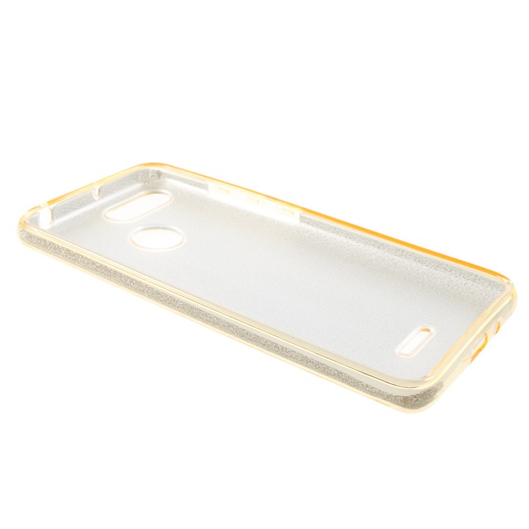 3-in-1 Glittery Powder Paper TPU + PC Hybrid Mobile Cover for Xiaomi Redmi 6 (Dual Camera: 12MP+5MP) - Gold-3
