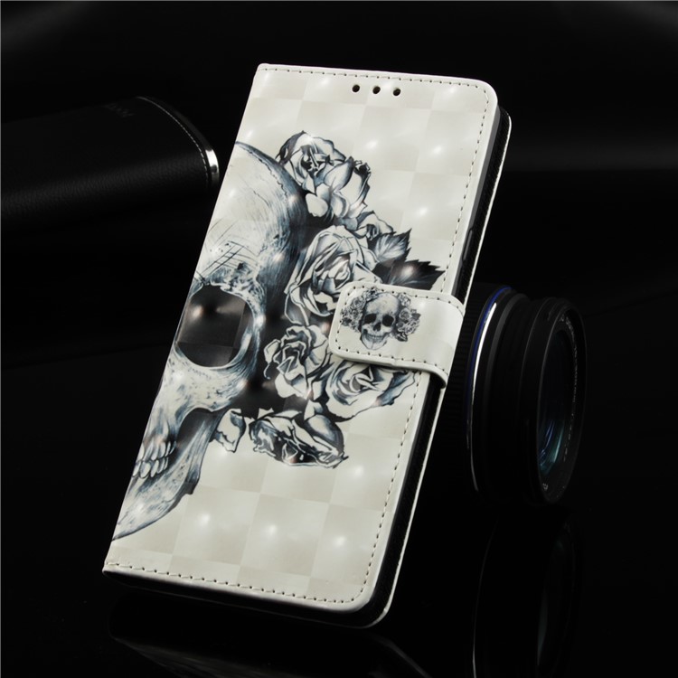 Pattern Printing Leather Wallet Shell for Xiaomi Redmi 6A/Redmi 6 - Cool Skull-9