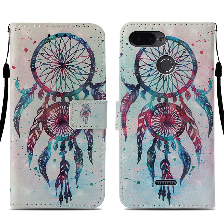 Pattern Printing Leather Wallet Phone Casing for Xiaomi Redmi 6A/Redmi 6 - Dream Catcher-3