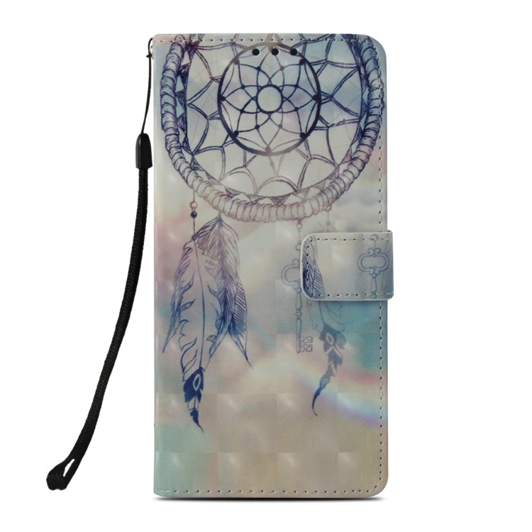 Pattern Printing Leather Wallet Mobile Cover for Xiaomi Redmi 6A/Redmi 6 - Feather Dream Catcher-2