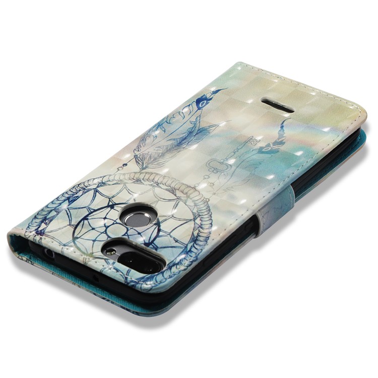 Pattern Printing Leather Wallet Mobile Cover for Xiaomi Redmi 6A/Redmi 6 - Feather Dream Catcher-8