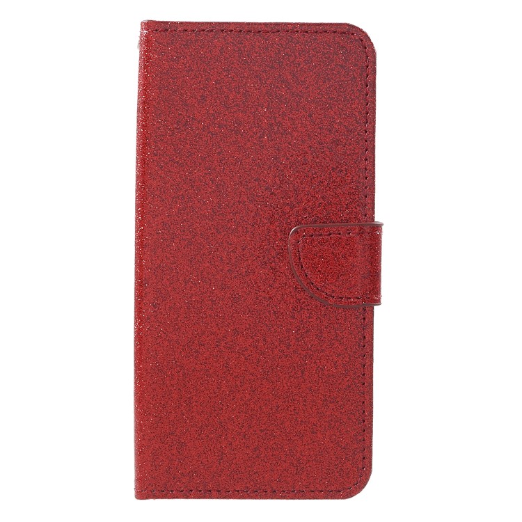 Glittery Powder Wallet Stand Leather Phone Case for Xiaomi Redmi Note 5 Pro (Dual Camera) / Redmi Note 5 (China) - Red-3