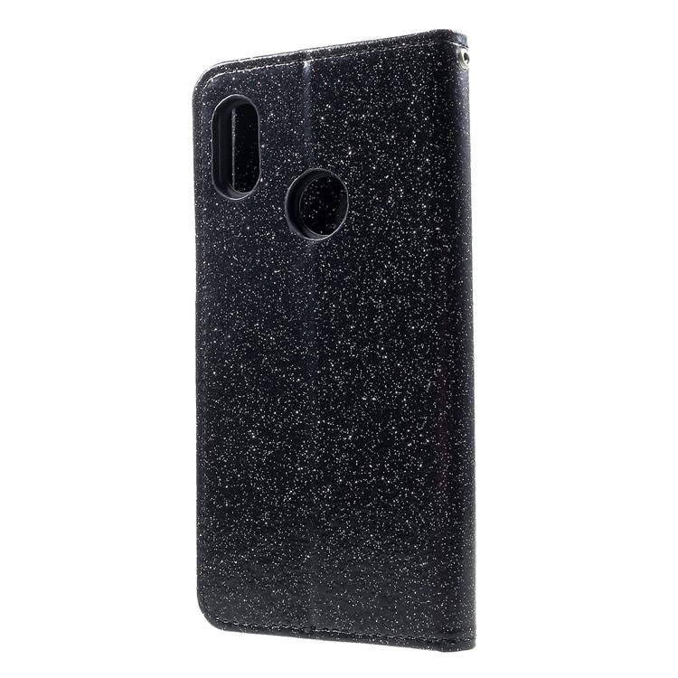 Glittery Powder Wallet Stand Leather Phone Cover for Xiaomi Redmi Note 5 Pro (Dual Camera) / Redmi Note 5 (China) - Black-2