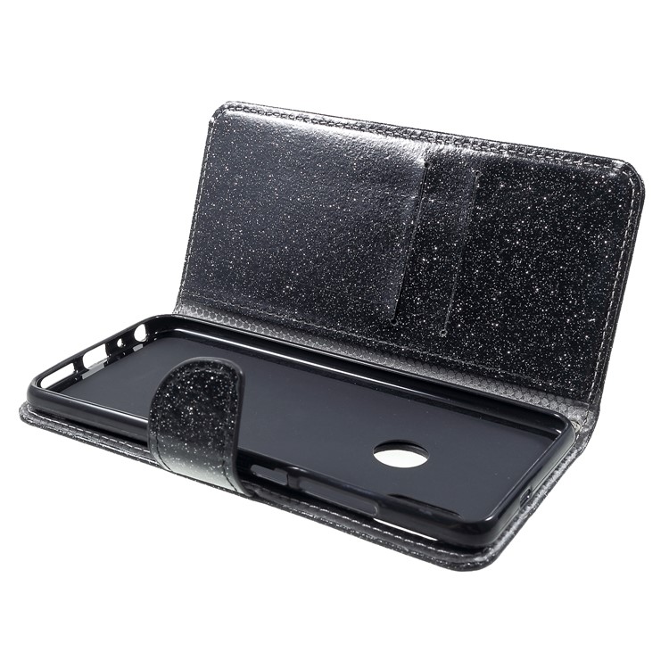 Glittery Powder Wallet Stand Leather Phone Cover for Xiaomi Redmi Note 5 Pro (Dual Camera) / Redmi Note 5 (China) - Black-6