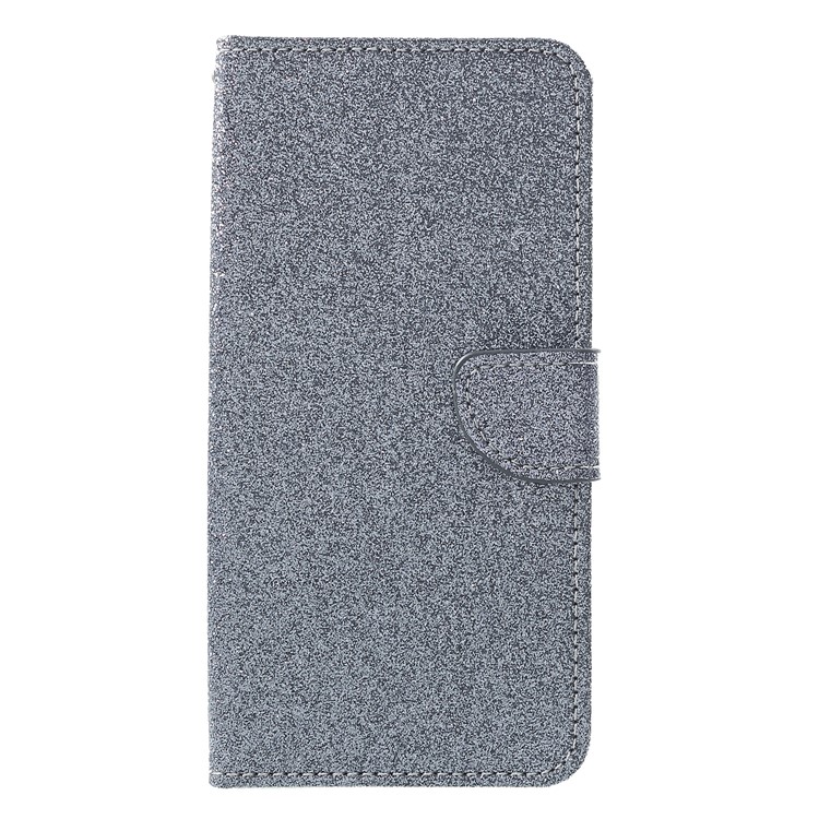Glittery Powder Wallet Stand Leather Phone Shell for Xiaomi Redmi Note 5 Pro (Dual Camera) / Redmi Note 5 (China) - Grey-1