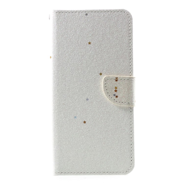 Glittery Powder Wallet Stand Leather Mobile Phone Case for Xiaomi Redmi Note 5 Pro (Dual Camera) / Redmi Note 5 (China) - White-1
