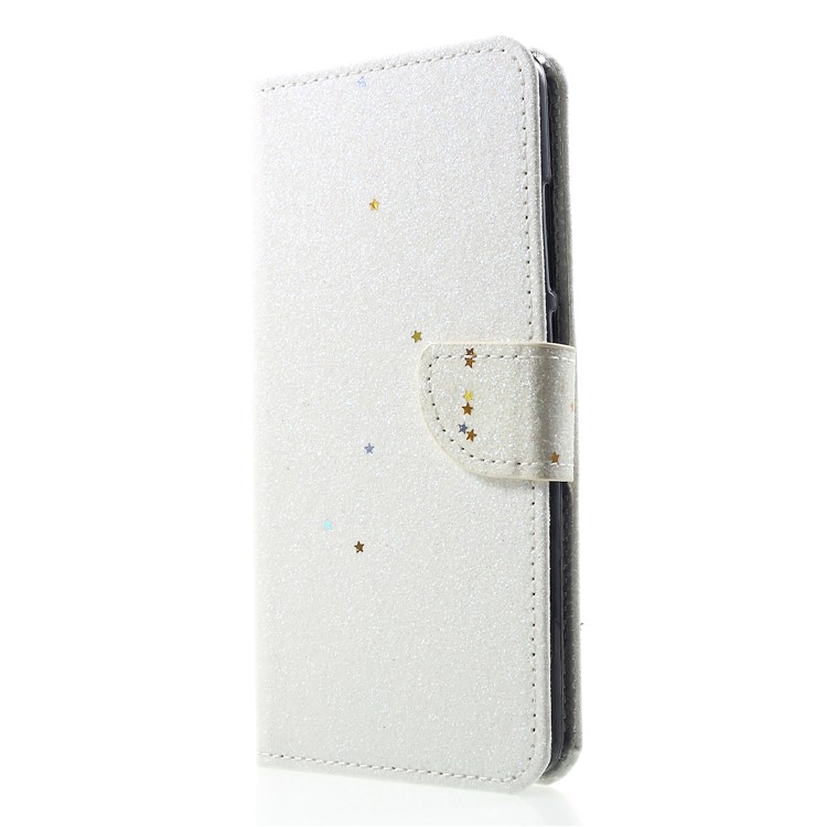 Glittery Powder Wallet Stand Leather Mobile Phone Case for Xiaomi Redmi Note 5 Pro (Dual Camera) / Redmi Note 5 (China) - White-3