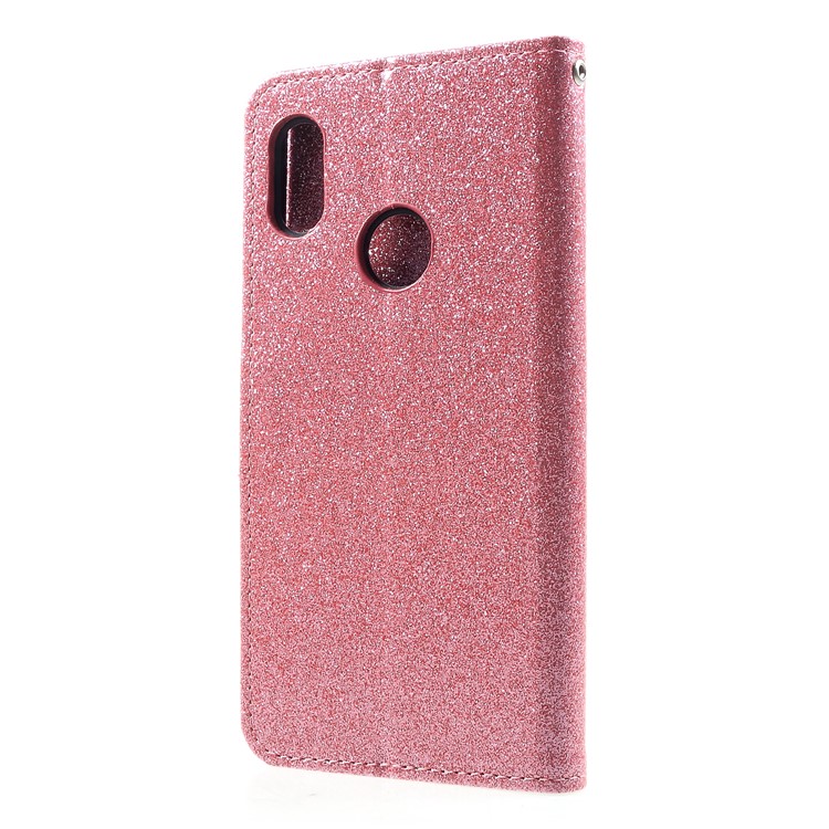Glittery Powder Wallet Stand Leather Cell Phone Case for Xiaomi Redmi Note 5 Pro (Dual Camera) / Redmi Note 5 (China) - Pink-2