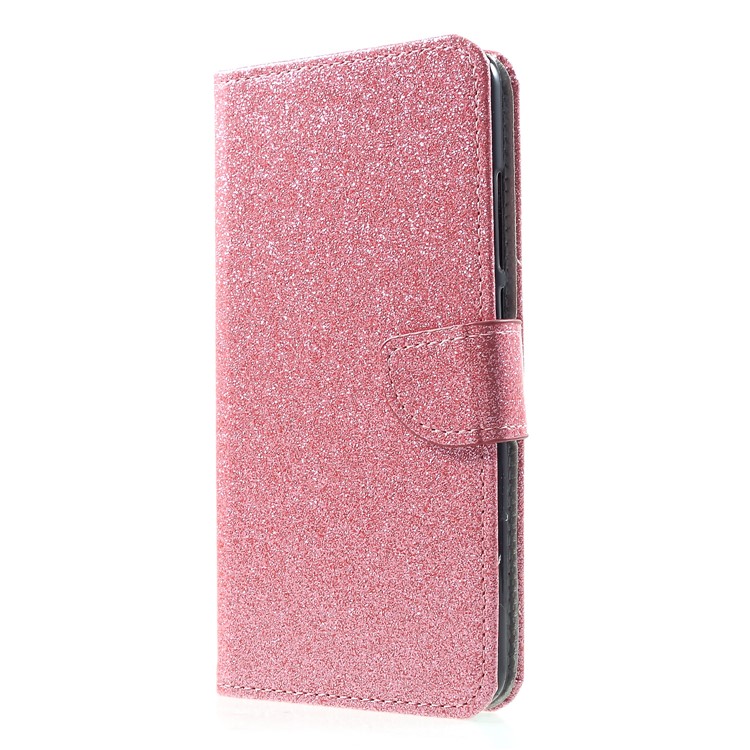 Glittery Powder Wallet Stand Leather Cell Phone Case for Xiaomi Redmi Note 5 Pro (Dual Camera) / Redmi Note 5 (China) - Pink-3
