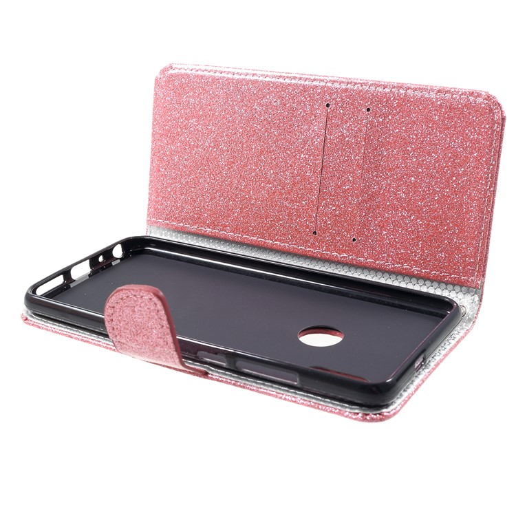Glittery Powder Wallet Stand Leather Cell Phone Case for Xiaomi Redmi Note 5 Pro (Dual Camera) / Redmi Note 5 (China) - Pink-5