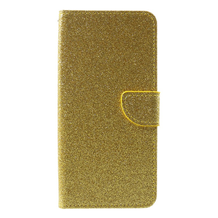 Glittery Powder Wallet Stand Leather Protective Case for Xiaomi Redmi Note 5 Pro (Dual Camera) / Redmi Note 5 (China) - Gold-1