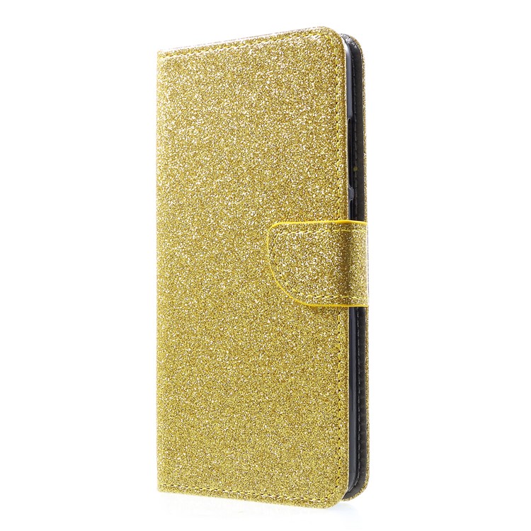 Glittery Powder Wallet Stand Leather Protective Case for Xiaomi Redmi Note 5 Pro (Dual Camera) / Redmi Note 5 (China) - Gold-3
