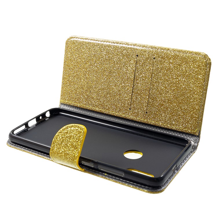 Glittery Powder Wallet Stand Leather Protective Case for Xiaomi Redmi Note 5 Pro (Dual Camera) / Redmi Note 5 (China) - Gold-5