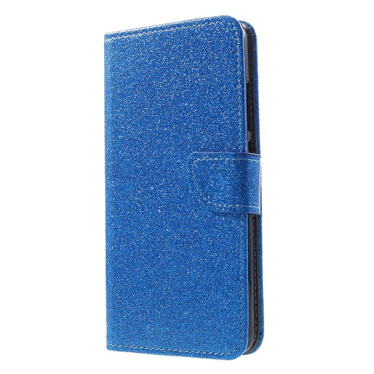 Glittery Powder Wallet Stand Leather Protective Shell for Xiaomi Redmi Note 5 Pro (Dual Camera) / Redmi Note 5 (China) - Blue-3