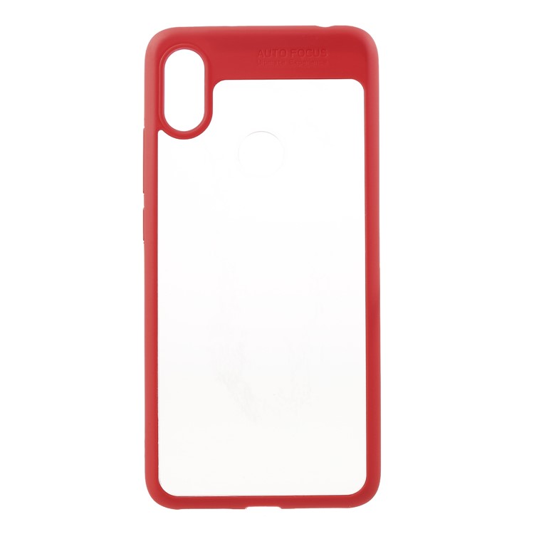 Silicone Frame + Transparent Acrylic Back Hybrid Mobile Shell for Xiaomi Redmi S2 / Y2 - Red-1