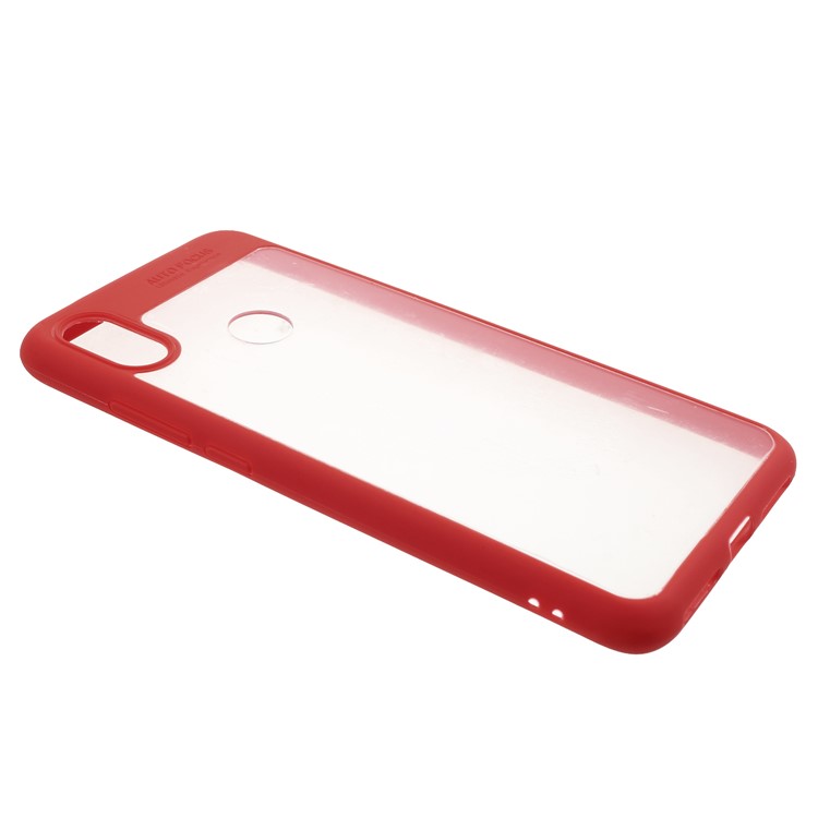Silicone Frame + Transparent Acrylic Back Hybrid Mobile Shell for Xiaomi Redmi S2 / Y2 - Red-2