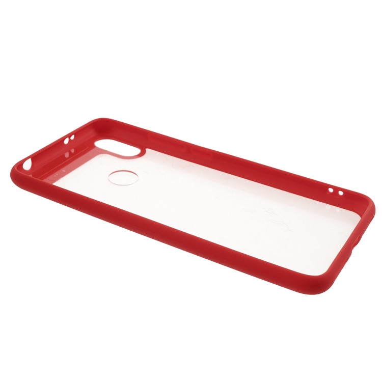 Silicone Frame + Transparent Acrylic Back Hybrid Mobile Shell for Xiaomi Redmi S2 / Y2 - Red-3