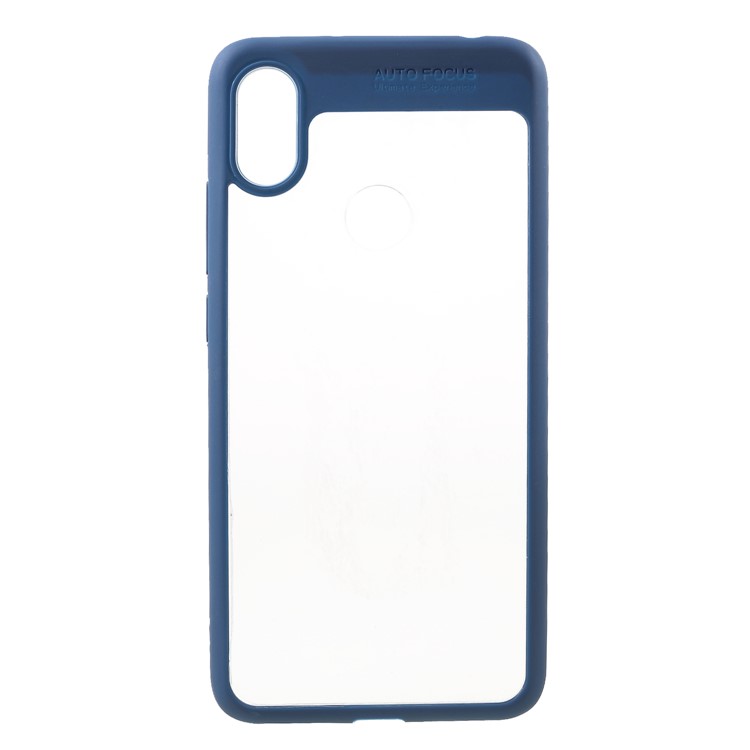 Silicone Frame + Transparent Acrylic Back Hybrid Protection Accessory Mobile Shell for Xiaomi Redmi S2 / Y2 - Dark Blue-1