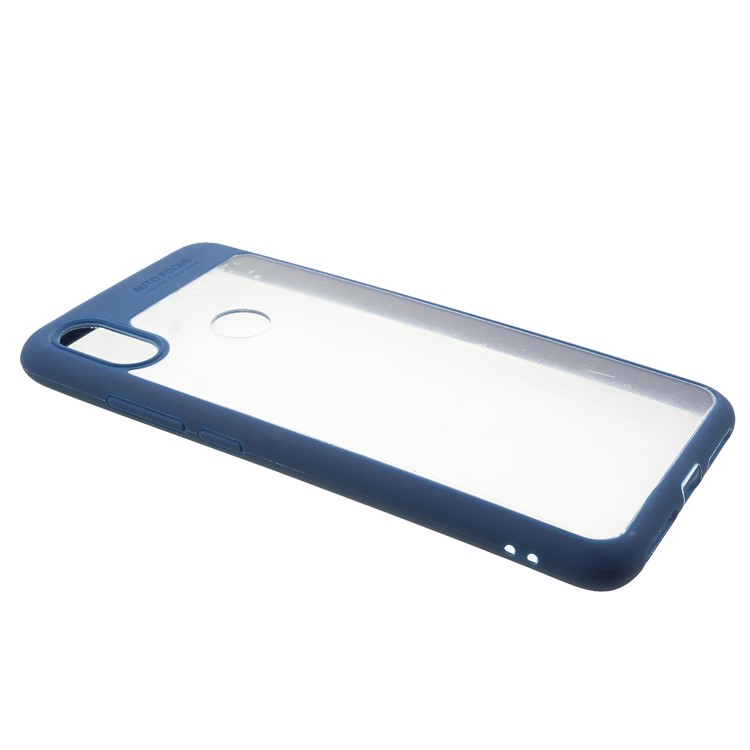 Silicone Frame + Transparent Acrylic Back Hybrid Protection Accessory Mobile Shell for Xiaomi Redmi S2 / Y2 - Dark Blue-2