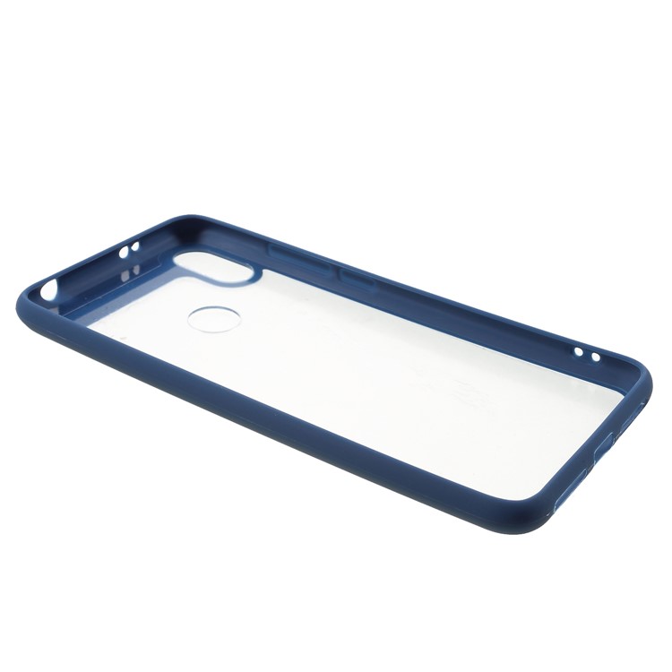 Silicone Frame + Transparent Acrylic Back Hybrid Protection Accessory Mobile Shell for Xiaomi Redmi S2 / Y2 - Dark Blue-3