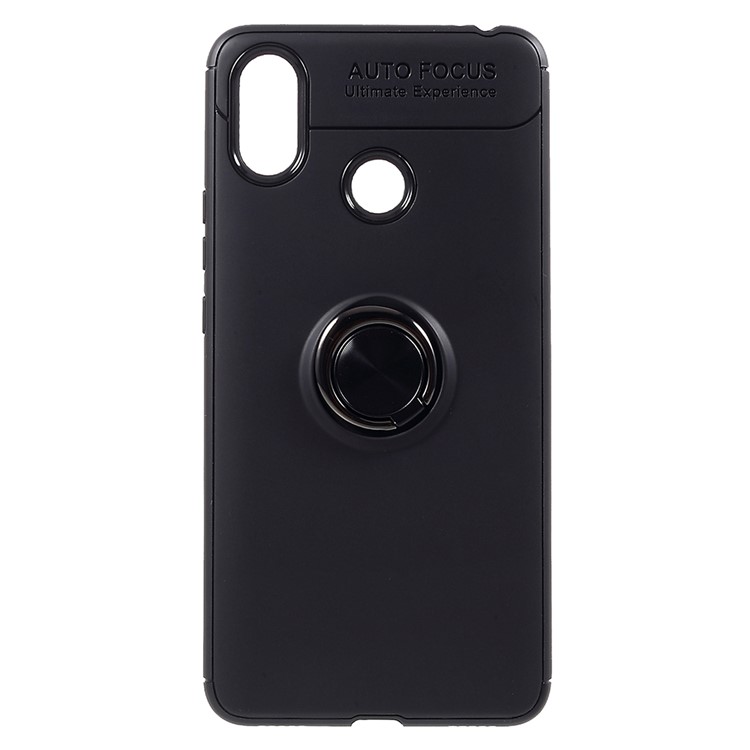 Metal Finger Ring Kickstand TPU Phone Shell for Xiaomi Mi Max 3 Pro - All Black-1