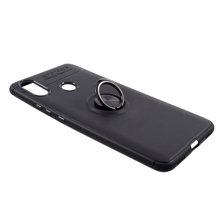 Metal Finger Ring Kickstand TPU Phone Shell for Xiaomi Mi Max 3 Pro - All Black-3