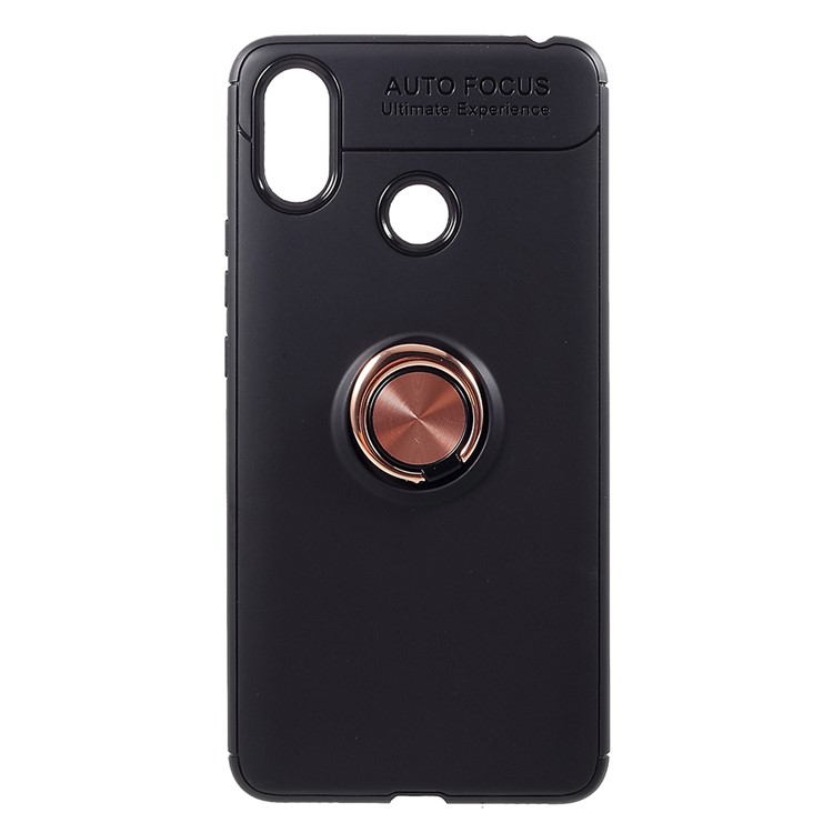 Metal Finger Ring Kickstand TPU Case Accessory for Xiaomi Mi Max 3 Pro - Black / Rose Gold-1
