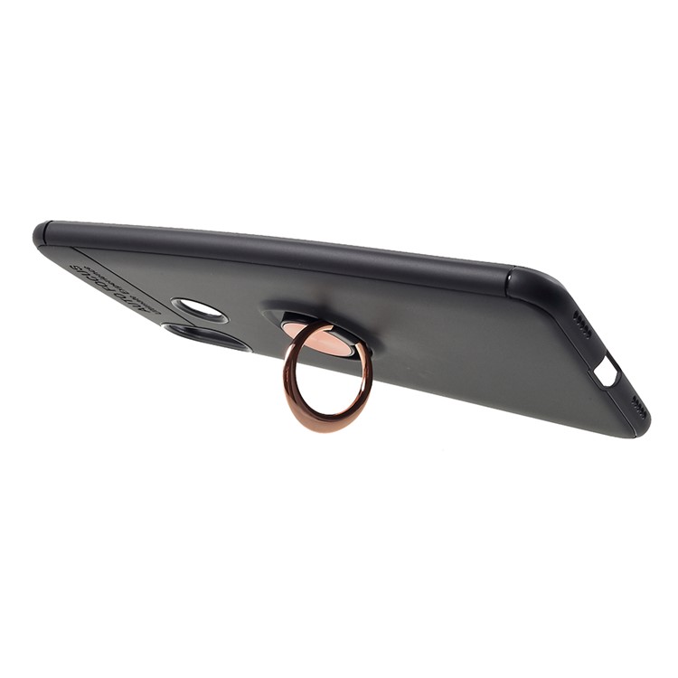 Metal Finger Ring Kickstand TPU Case Accessory for Xiaomi Mi Max 3 Pro - Black / Rose Gold-2