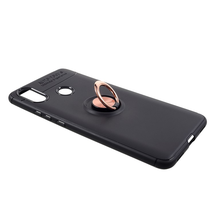 Metal Finger Ring Kickstand TPU Case Accessory for Xiaomi Mi Max 3 Pro - Black / Rose Gold-3