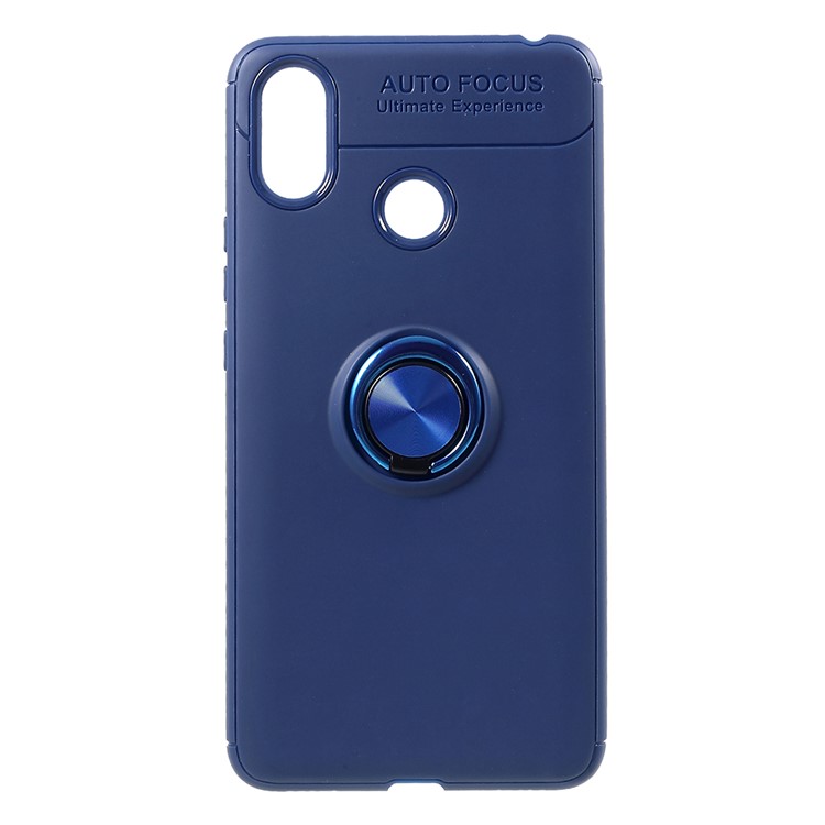 Metal Finger Ring Kickstand TPU Back Cover for Xiaomi Mi Max 3 Pro - Blue-1
