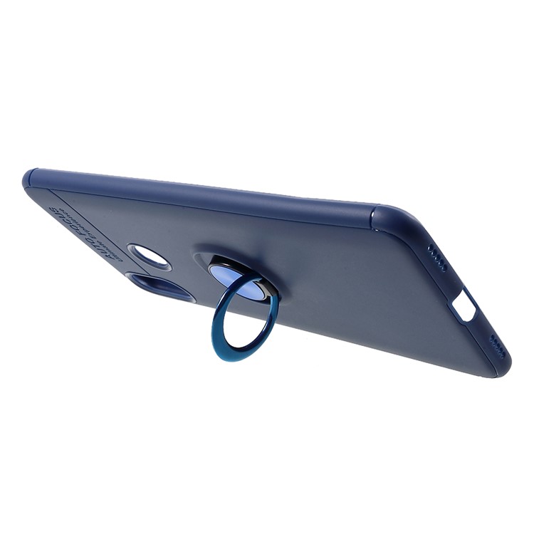 Metal Finger Ring Kickstand TPU Back Cover for Xiaomi Mi Max 3 Pro - Blue-2