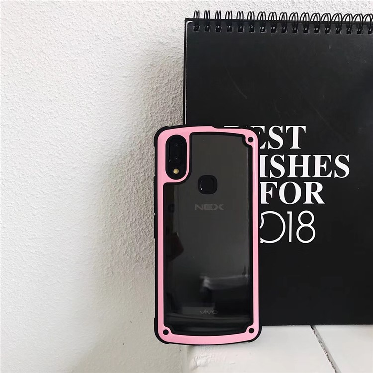 Acrylic + TPU Hybrid Shockproof Protective Case for Xiaomi Mi 8 (6.21-inch) - Black / Pink-4