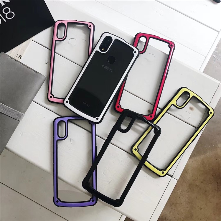 Acrylic + TPU Hybrid Shockproof Protective Case for Xiaomi Mi 8 (6.21-inch) - Black / Pink-5