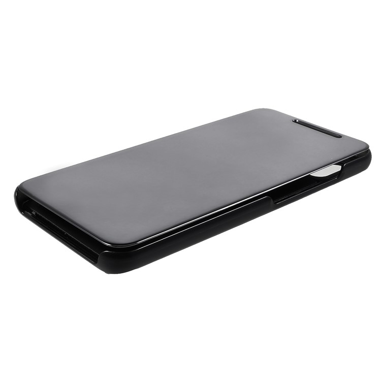 View Window Plated Mirror Surface Leather Stand Case for Xiaomi Redmi S2 / Redmi Y2 - Black-4