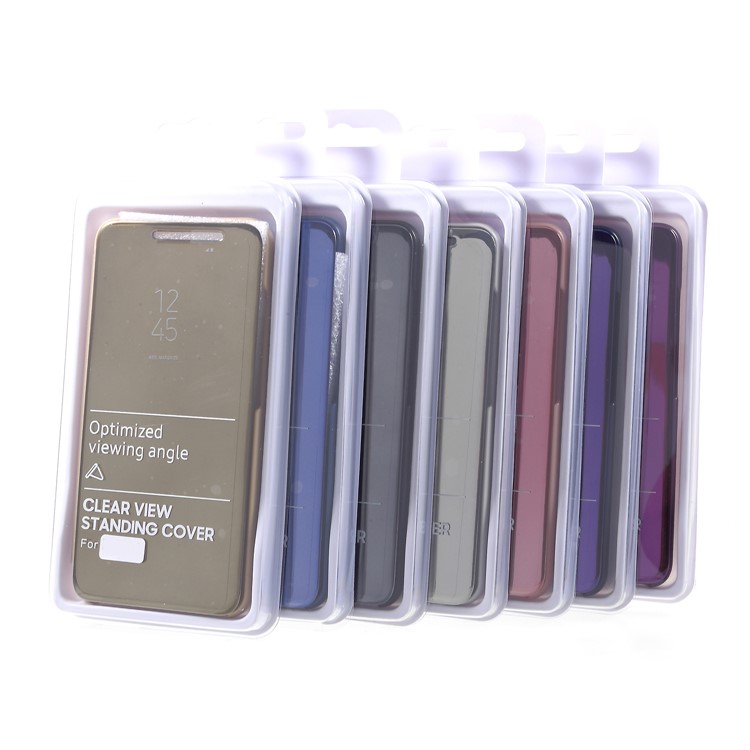 View Window Plated Mirror Surface Leather Stand Case for Xiaomi Redmi S2 / Redmi Y2 - Black-7