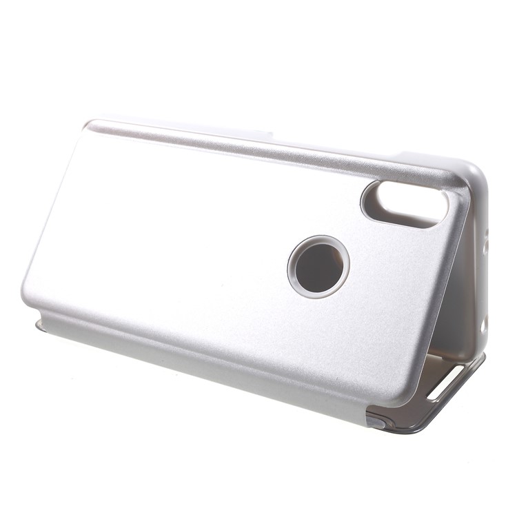 View Window Plated Mirror Surface Leather Stand Cover for Xiaomi Redmi S2 / Redmi Y2 - Silver-5