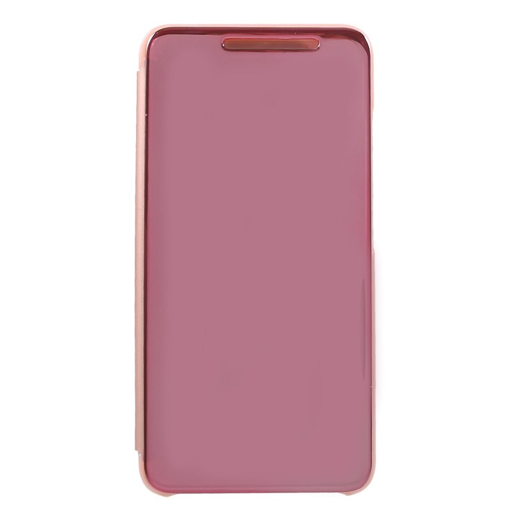 View Window Plated Mirror Surface Leather Stand Shell for Xiaomi Redmi S2 / Redmi Y2 - Rose Gold-1