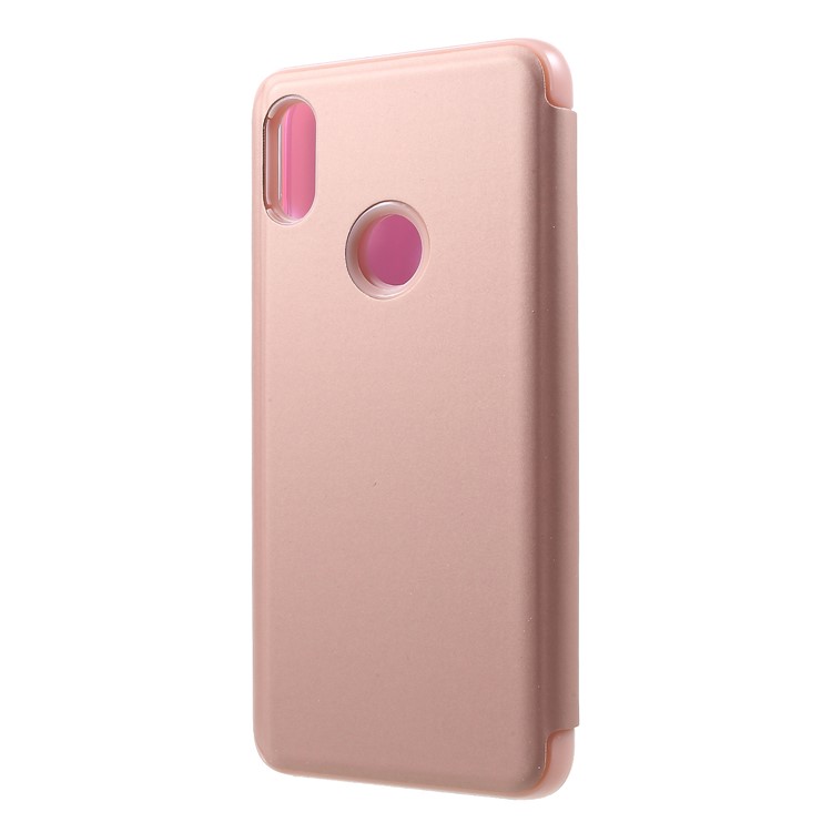 View Window Plated Mirror Surface Leather Stand Shell for Xiaomi Redmi S2 / Redmi Y2 - Rose Gold-2