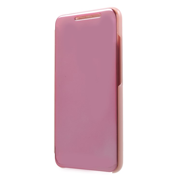 View Window Plated Mirror Surface Leather Stand Shell for Xiaomi Redmi S2 / Redmi Y2 - Rose Gold-3