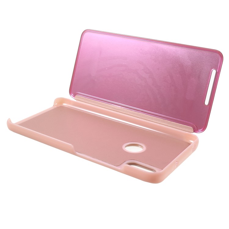 View Window Plated Mirror Surface Leather Stand Shell for Xiaomi Redmi S2 / Redmi Y2 - Rose Gold-6