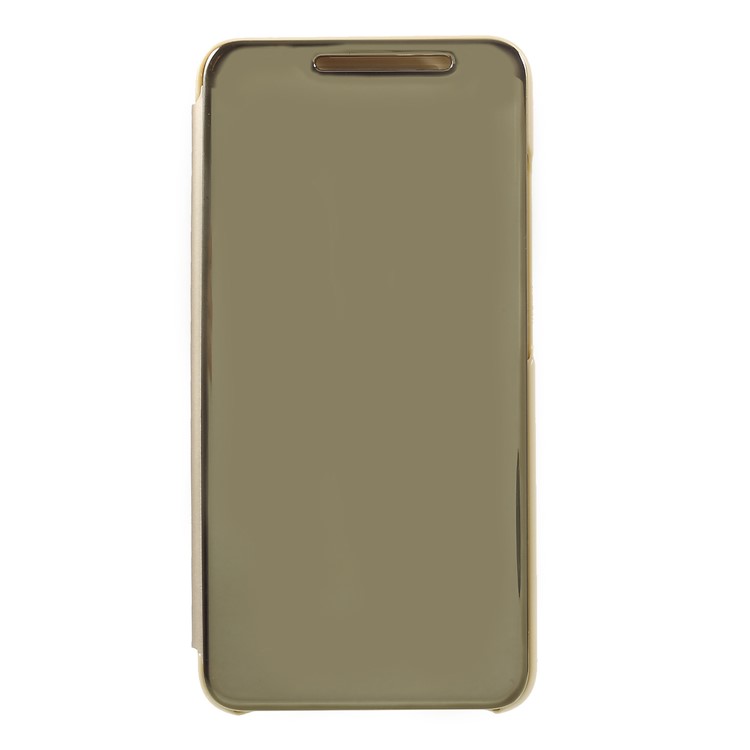 View Window Plated Mirror Surface Leather Stand Phone Case for Xiaomi Redmi S2 / Redmi Y2 - Gold-1