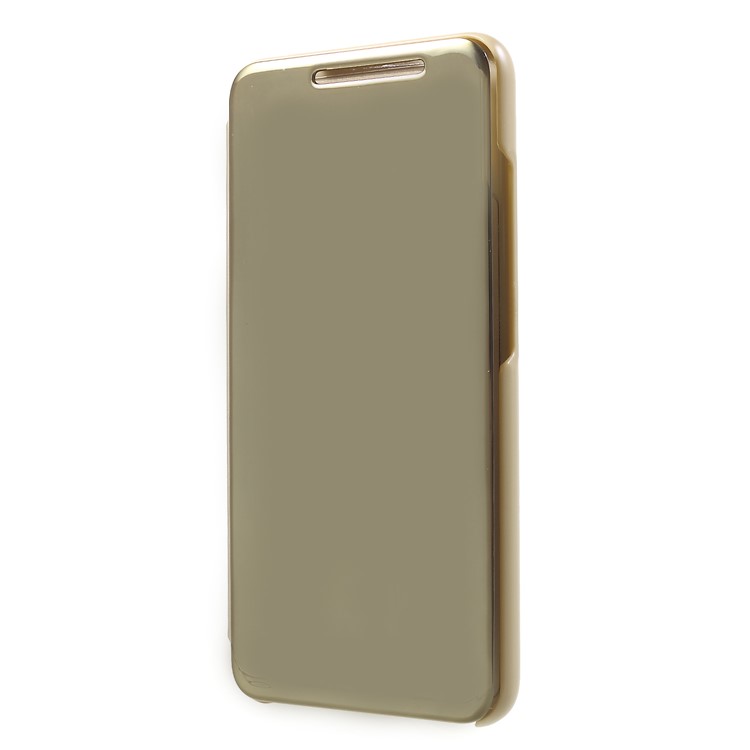 View Window Plated Mirror Surface Leather Stand Phone Case for Xiaomi Redmi S2 / Redmi Y2 - Gold-3
