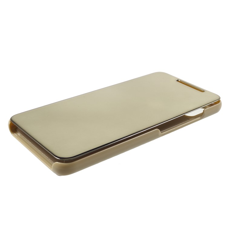 View Window Plated Mirror Surface Leather Stand Phone Case for Xiaomi Redmi S2 / Redmi Y2 - Gold-4