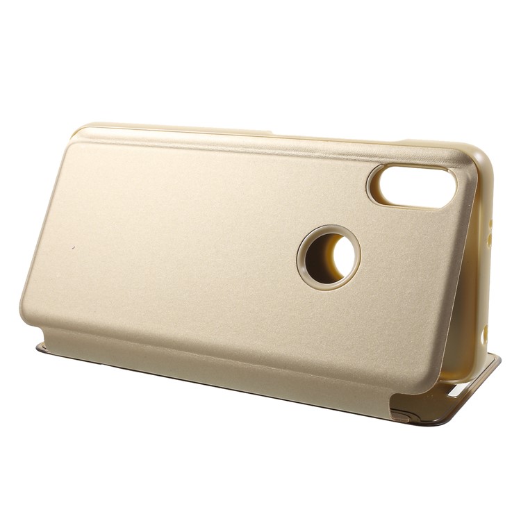 View Window Plated Mirror Surface Leather Stand Phone Case for Xiaomi Redmi S2 / Redmi Y2 - Gold-5