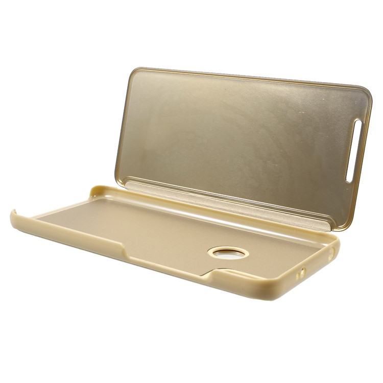 View Window Plated Mirror Surface Leather Stand Phone Case for Xiaomi Redmi S2 / Redmi Y2 - Gold-6