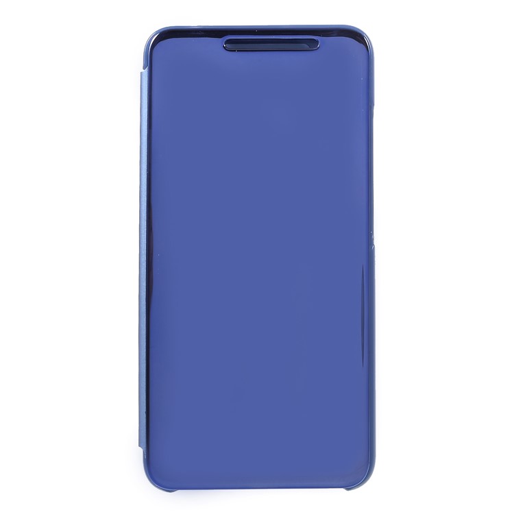 View Window Plated Mirror Surface PU Leather Stand Case for Xiaomi Redmi S2 / Redmi Y2 - Blue-1