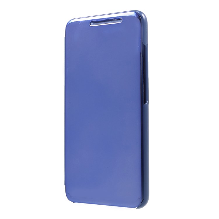 View Window Plated Mirror Surface PU Leather Stand Case for Xiaomi Redmi S2 / Redmi Y2 - Blue-3